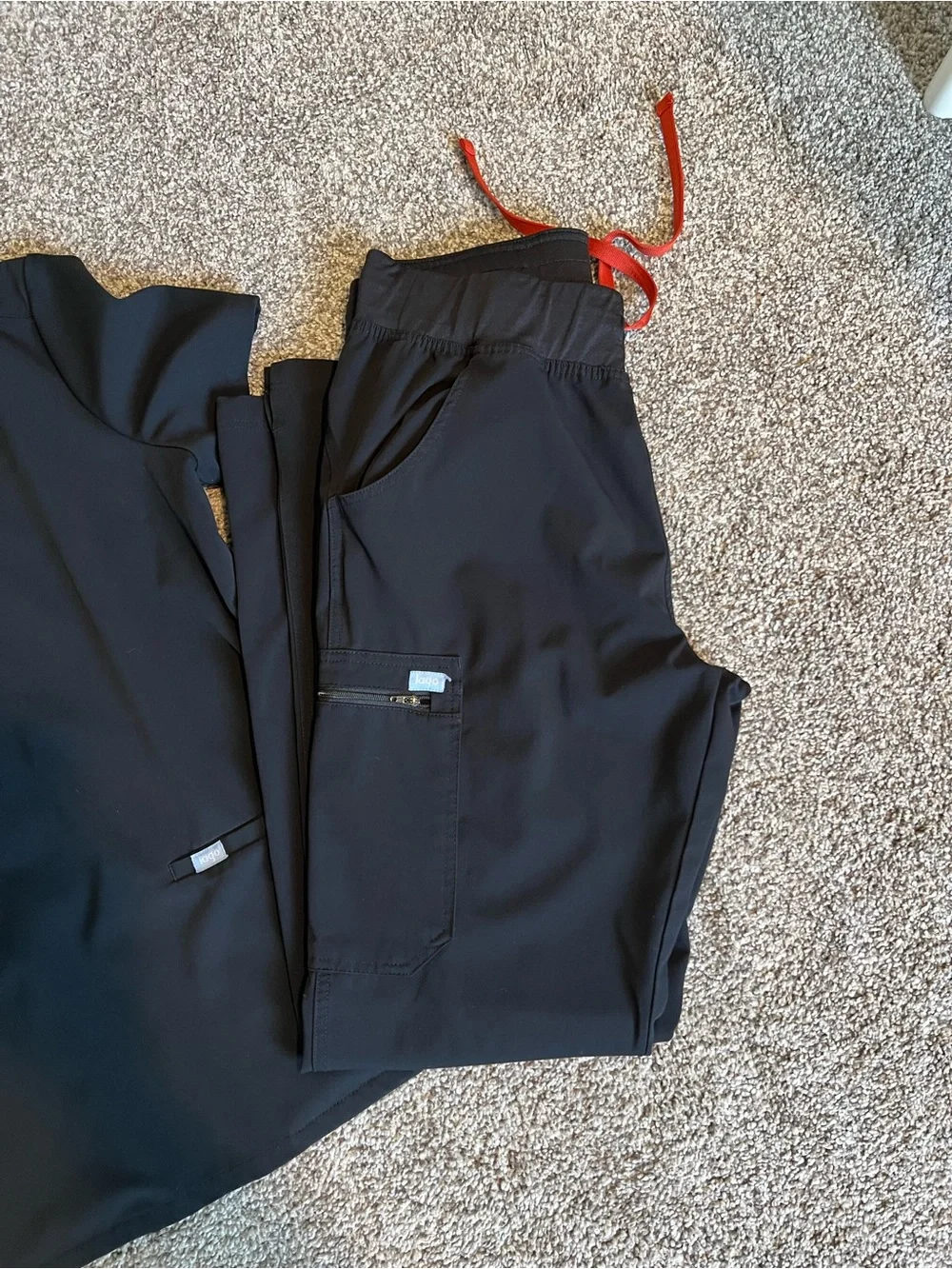 Lago Black Scrub Set (Top & Pants) - Picture 2 of 4